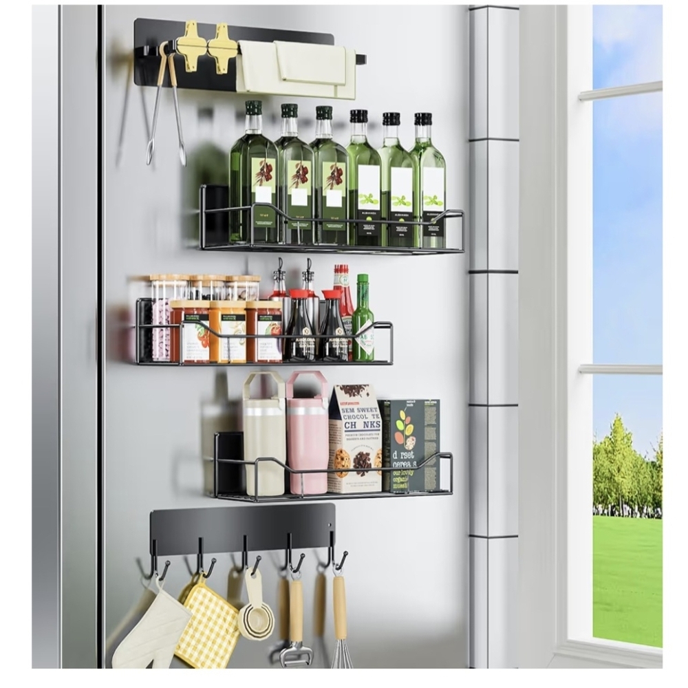 5 Pack Multifunctional Magnetic Shelves for Refrigerator